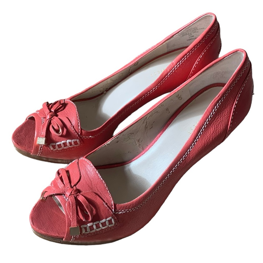 Nine West 10 vintage genuine leather bubblegum pink tassle glam Barbie chic
